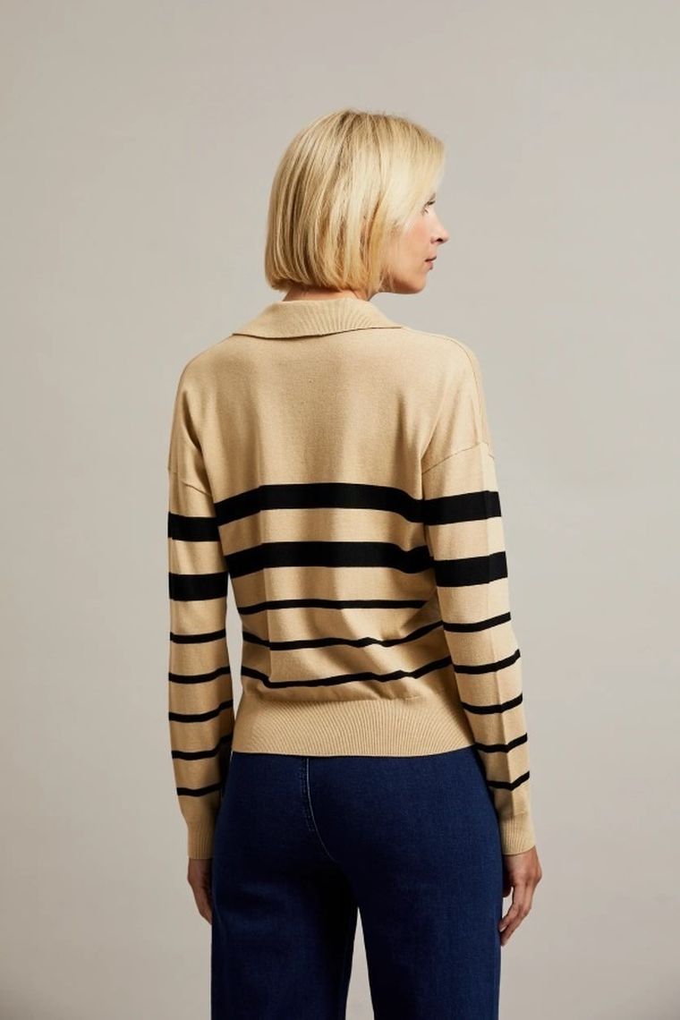 Sweter damski, beżowy, Moodo