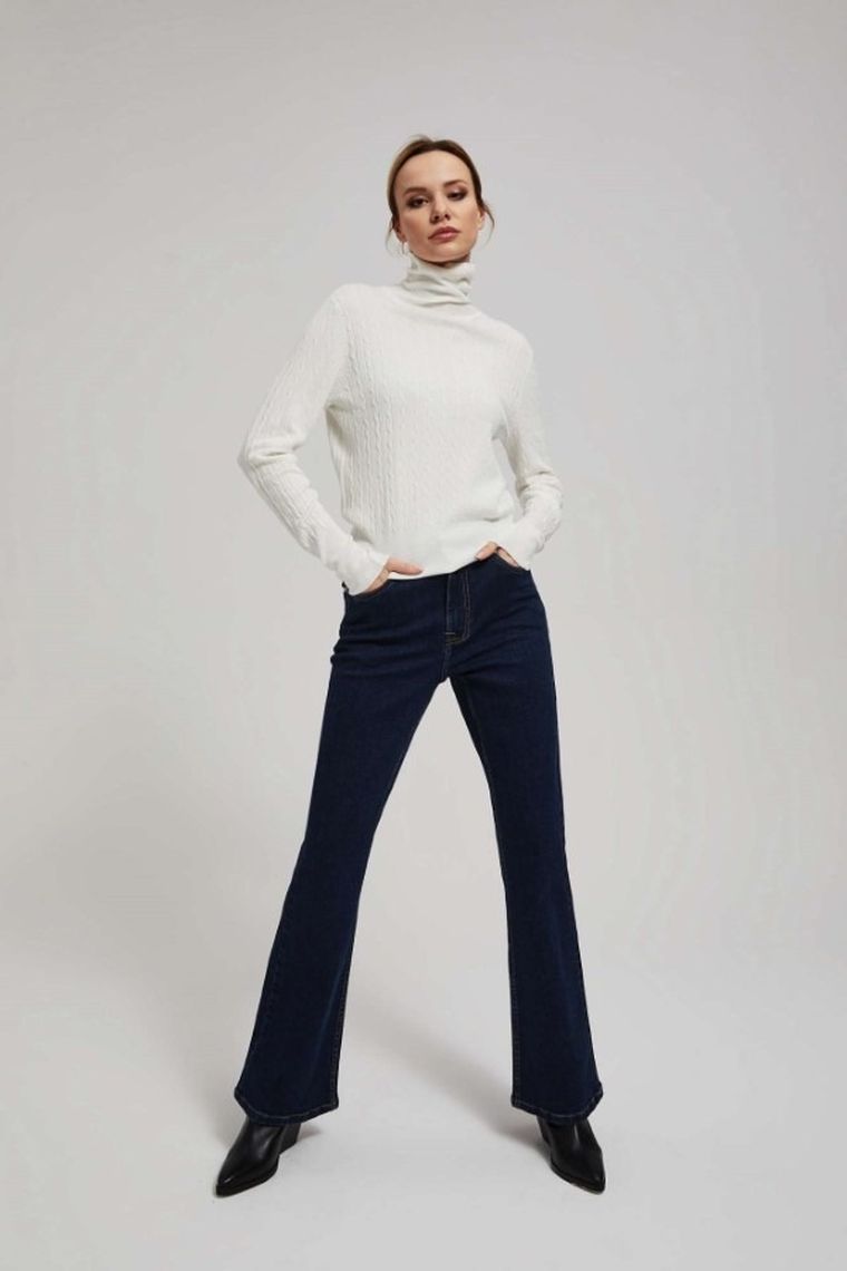 Sweter damski, biały, Moodo