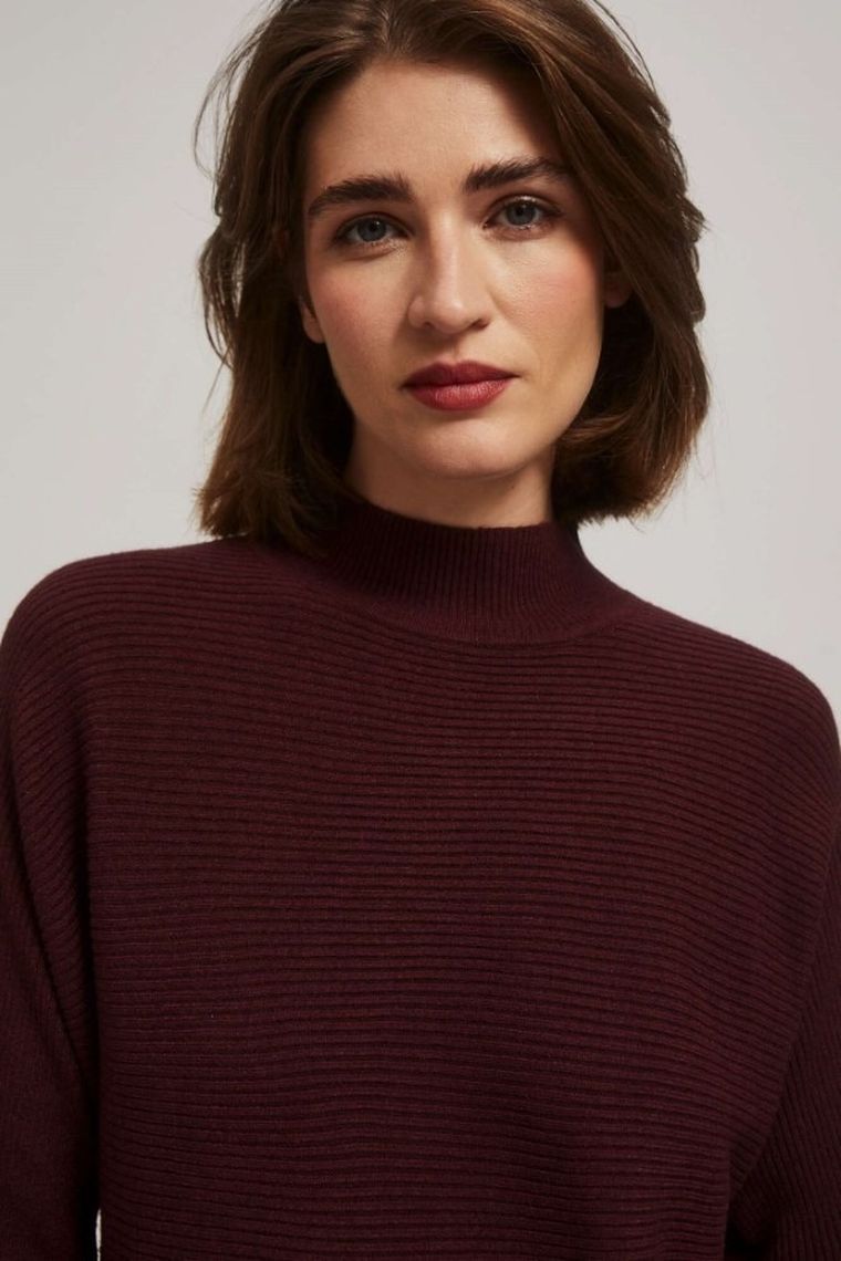 Sweter damski, brązowy, Moodo