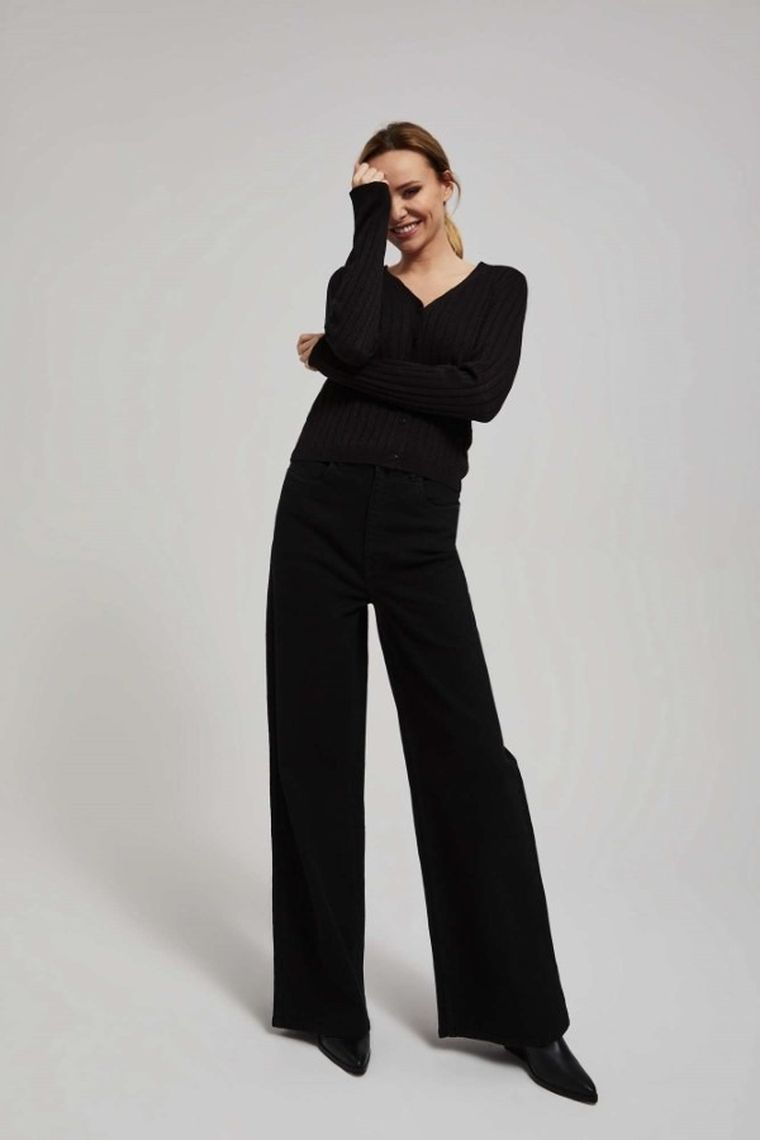 Sweter damski, czarny, Moodo