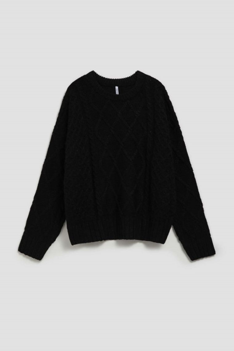 Sweter damski, czarny, Moodo