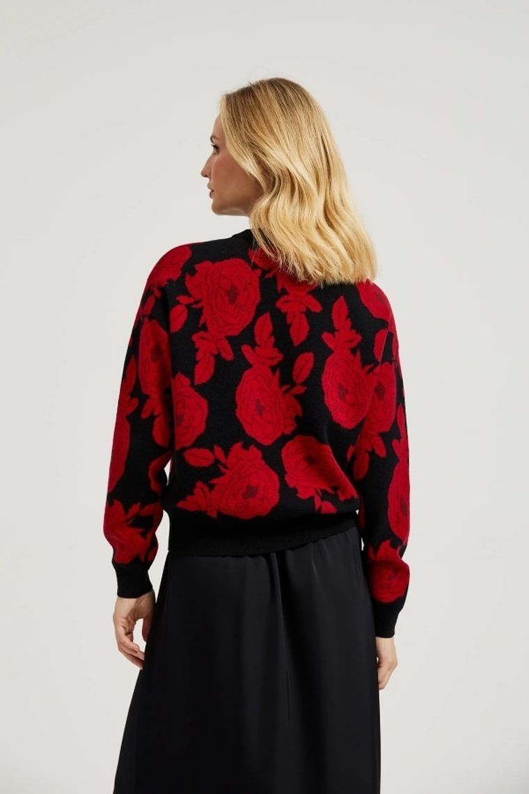 Sweter damski, czarny, Moodo