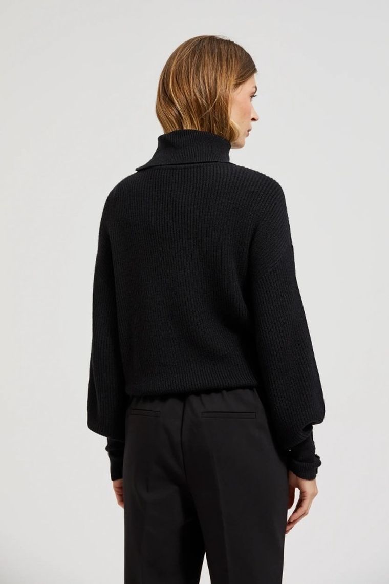 Sweter damski, czarny, Moodo