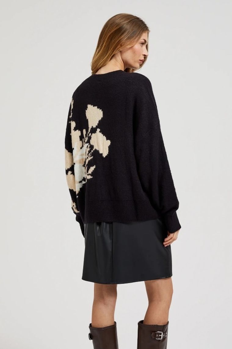 Sweter damski, czarny, Moodo