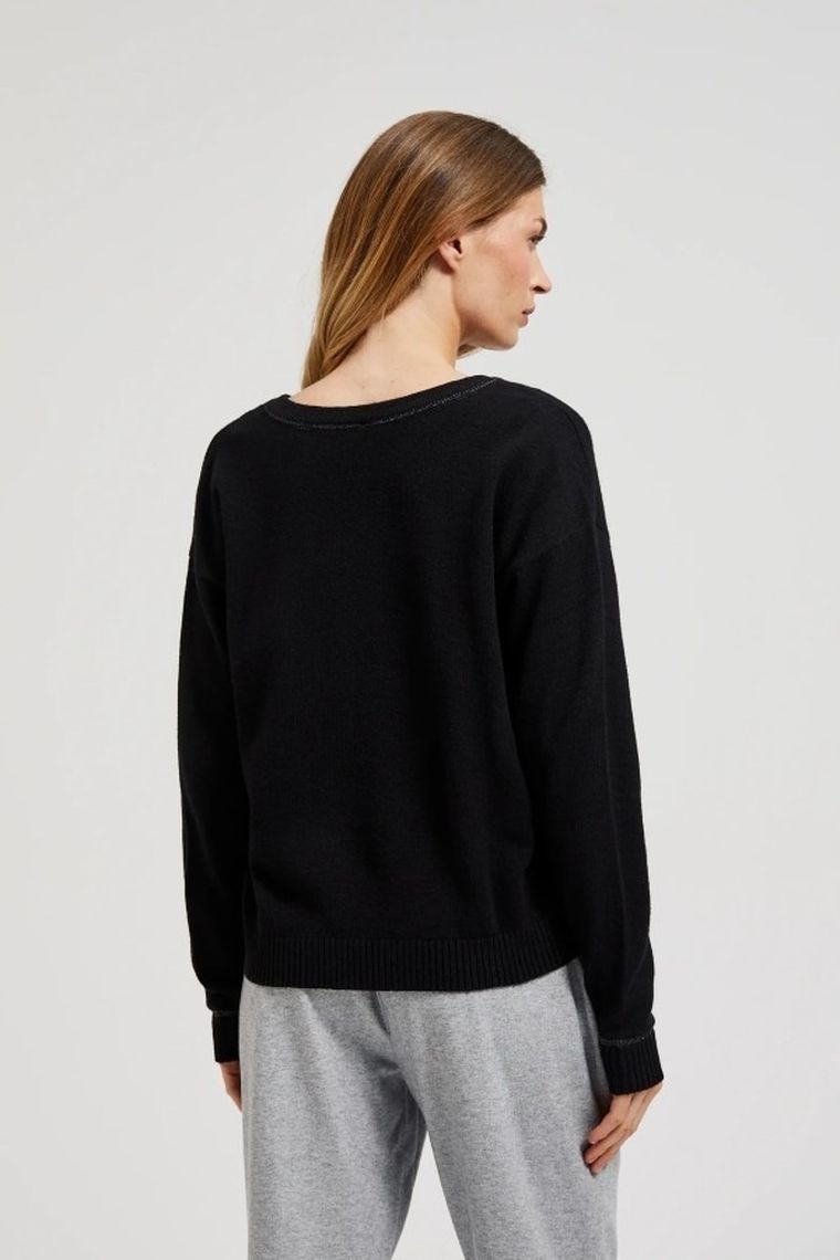 Sweter damski, czarny, Moodo