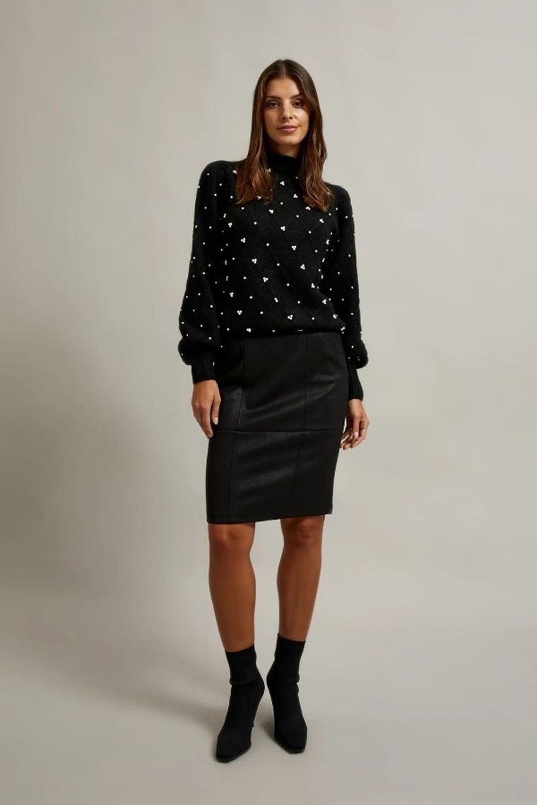 Sweter damski, czarny, Moodo