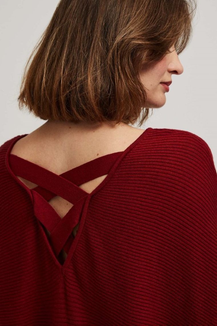 Sweter damski, czerwony, Moodo