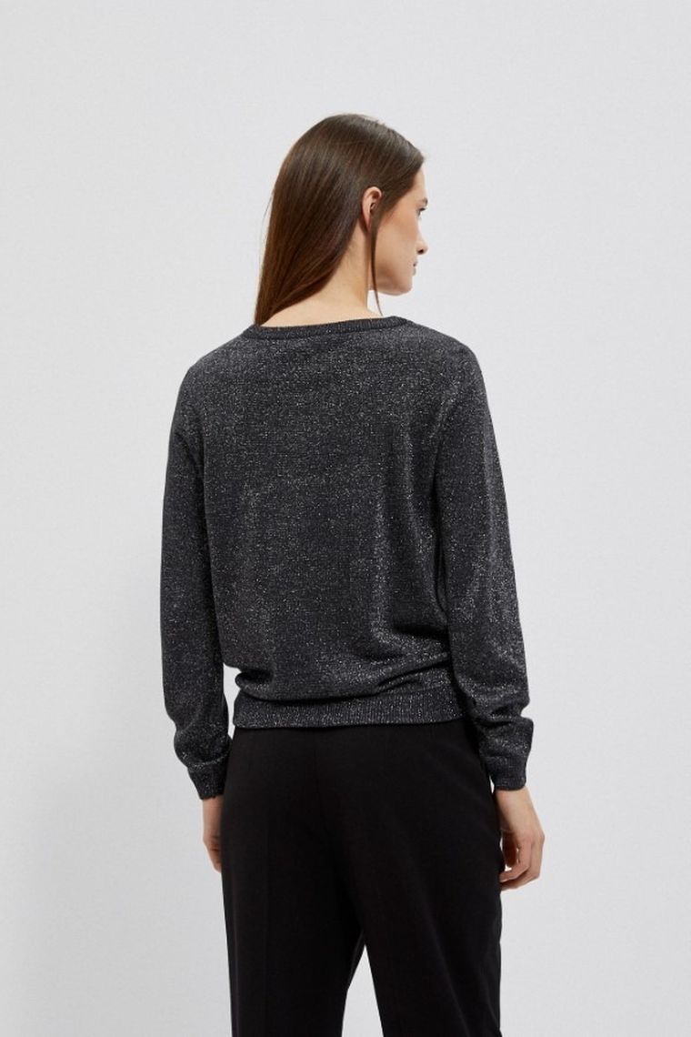 Sweter damski, grafitowy, Moodo