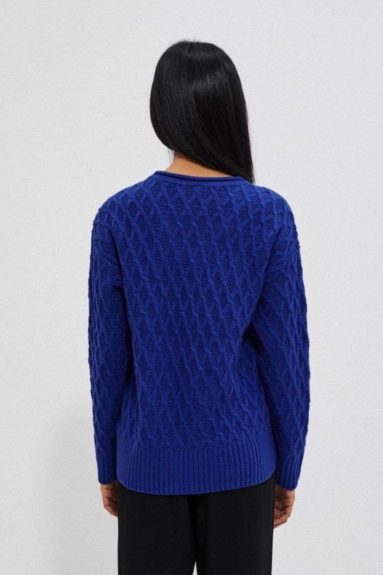 Sweter damski, niebieski, Moodo