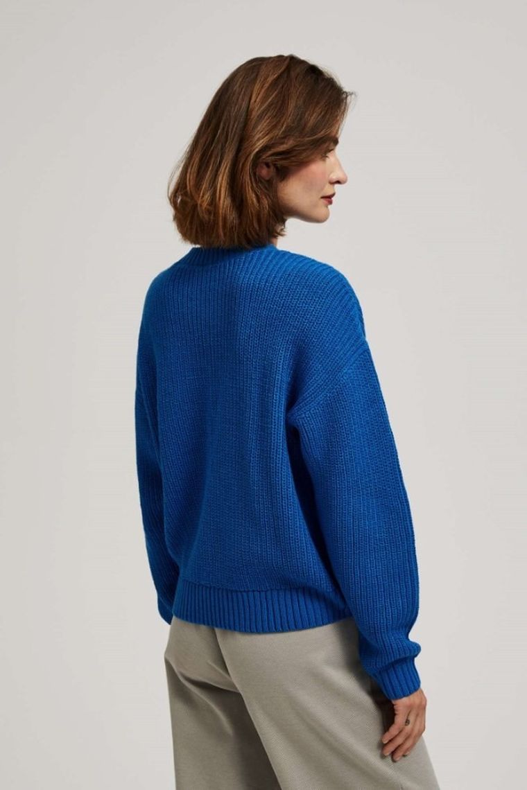 Sweter damski, niebieski, Moodo