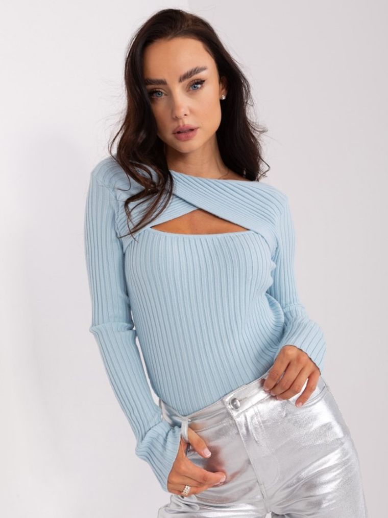 Sweter damski, niebieski, P-M