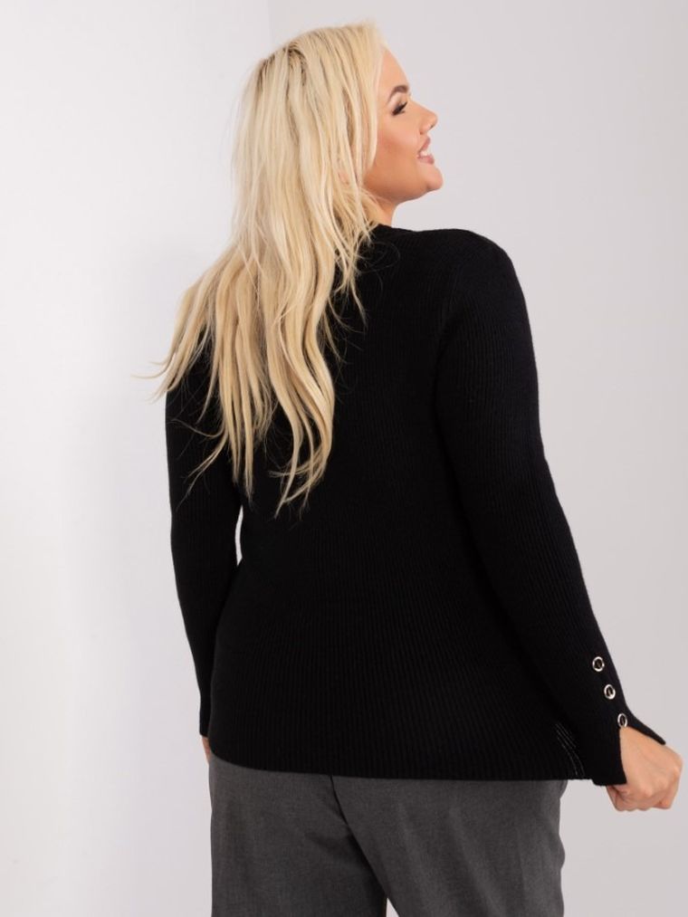 Sweter damski, plus size, czarny, P-M