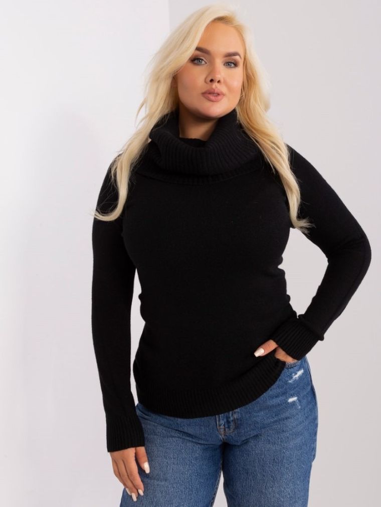 Sweter damski, plus size, czarny, P-M