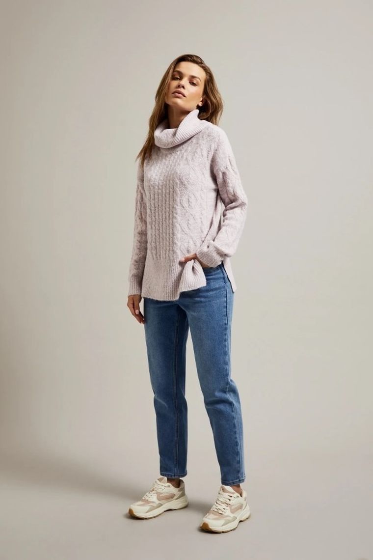 Sweter damski, różowy, Moodo