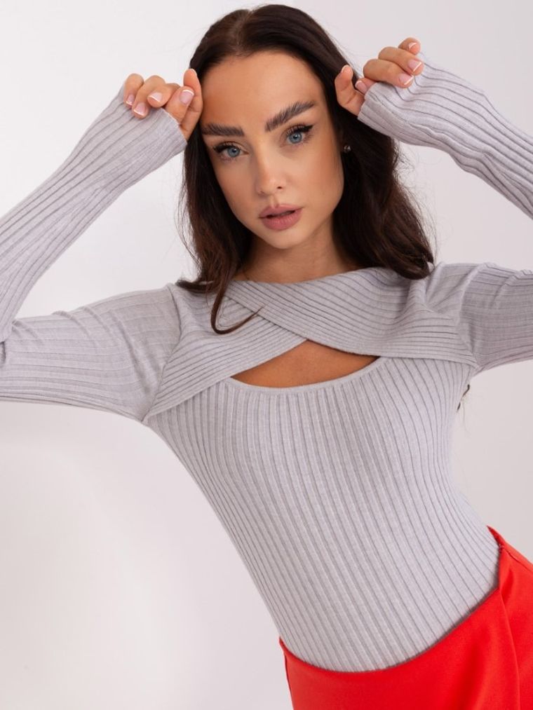 Sweter damski, szary, P-M