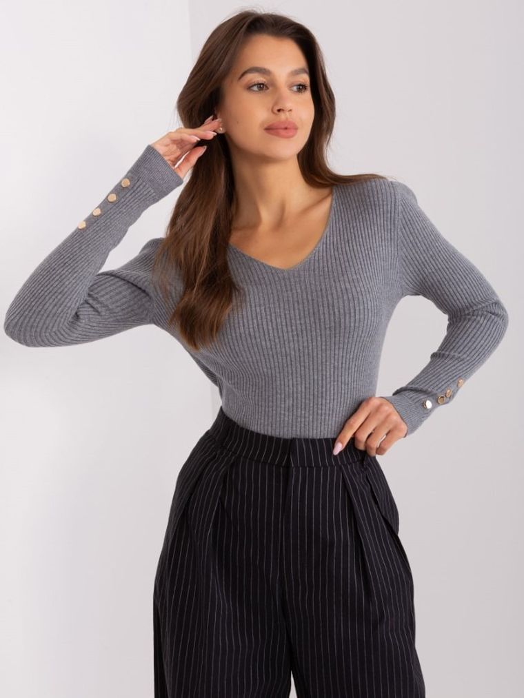 Sweter damski, szary, P-M