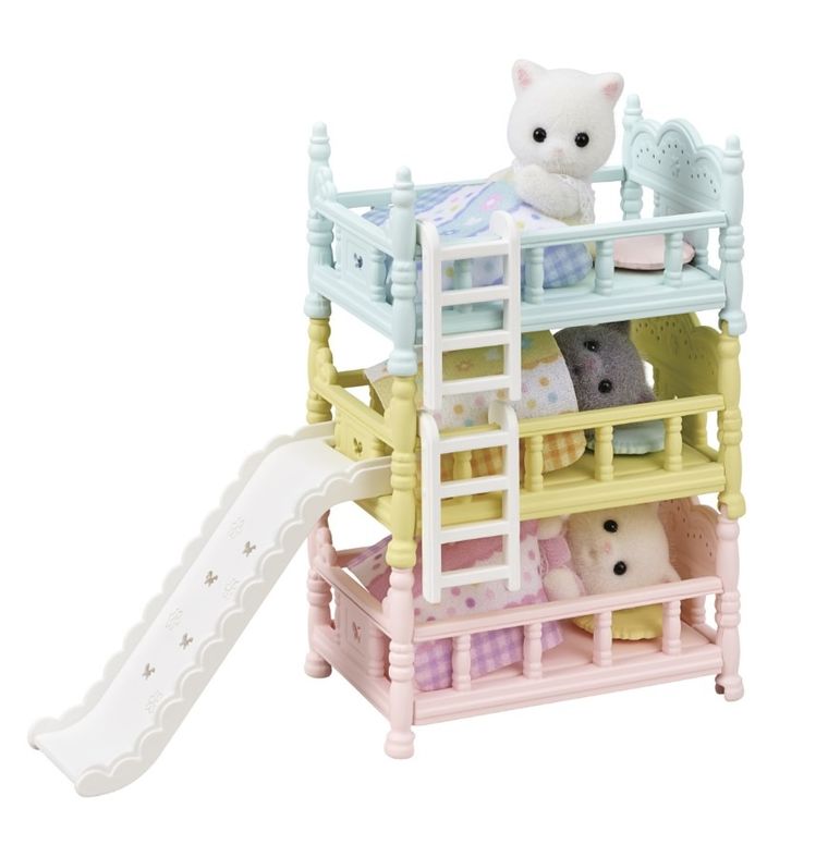 Sylvanian Families, Potrójne łóżko, zestaw z akcesoriami, 5741