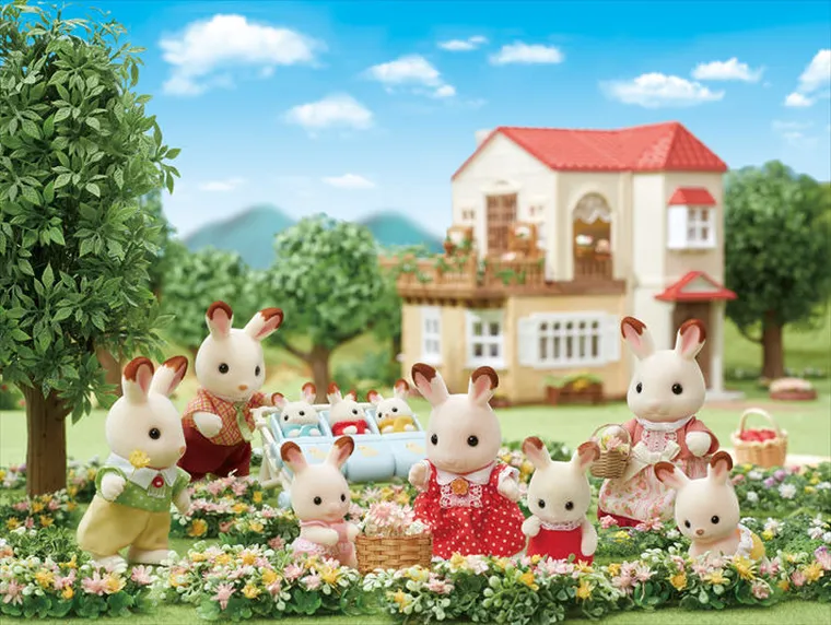 Sylvanian Families, rodzina królików z czekoladowymi uszkami, zestaw figurek, 5655