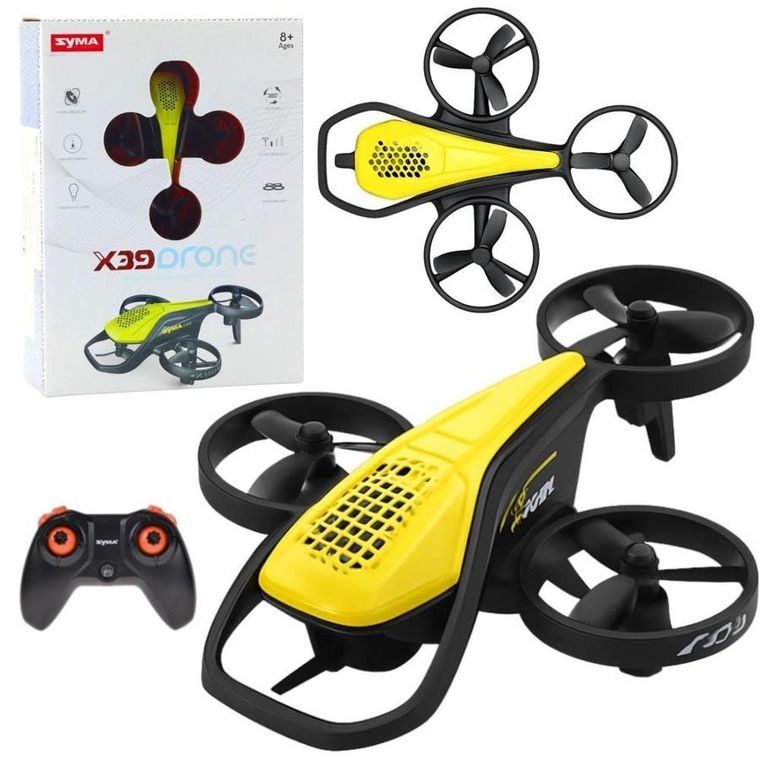Syma, X36, mini dron zdalnie sterowany, czteroosiowy, żółty