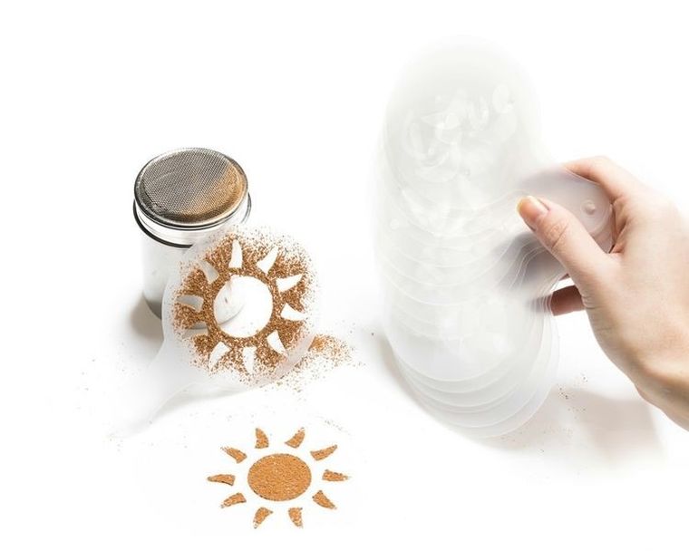 Szablony do kawy i shaker, zestaw