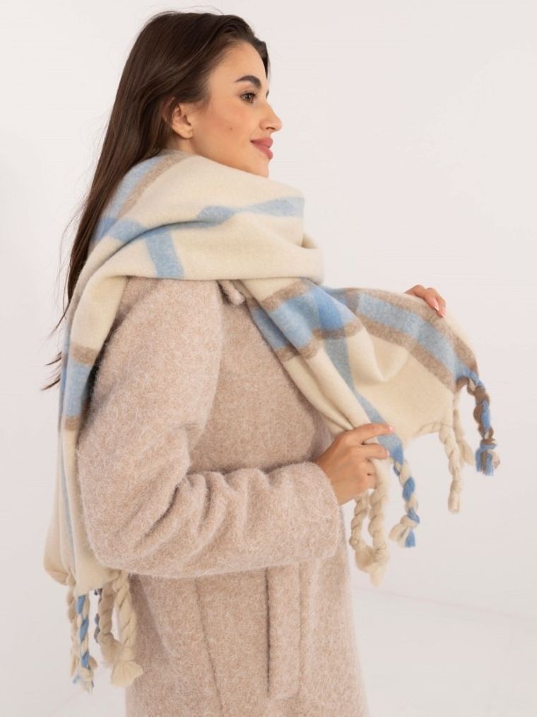 Szalik damski, beżowy, Italy Moda