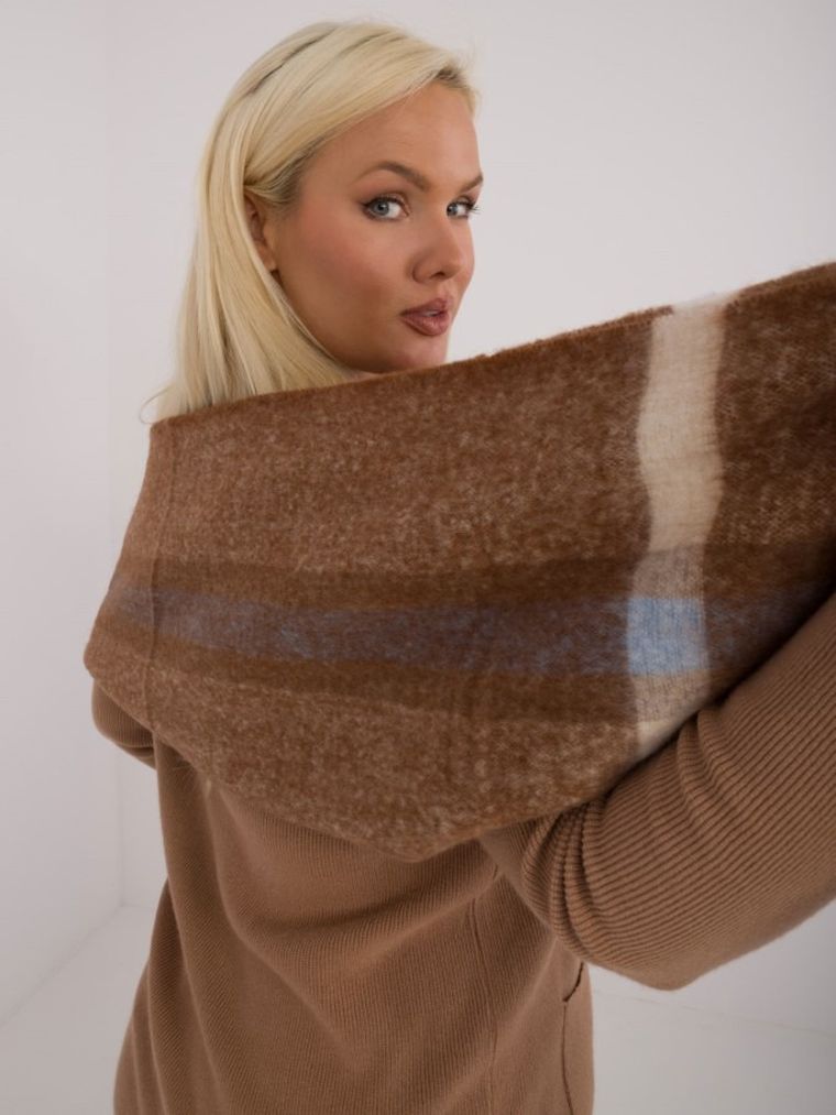 Szalik damski, brązowy, Italy Moda