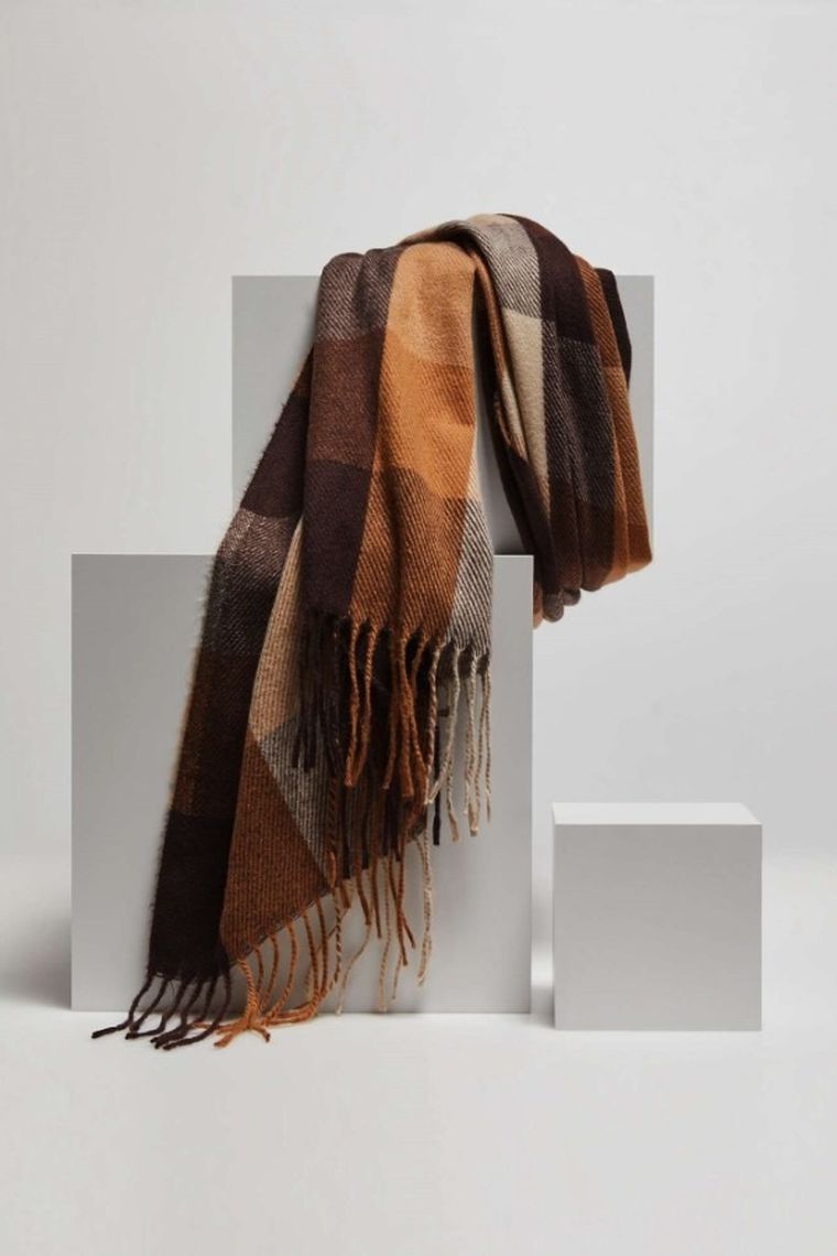 Szalik damski, brązowy, Moodo