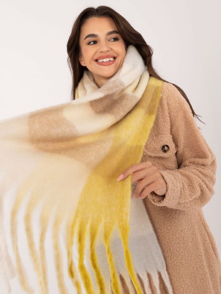 Szalik damski, żółty, Italy Moda