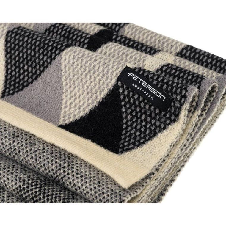 Szalik męski, beżowo-czarny, Peterson