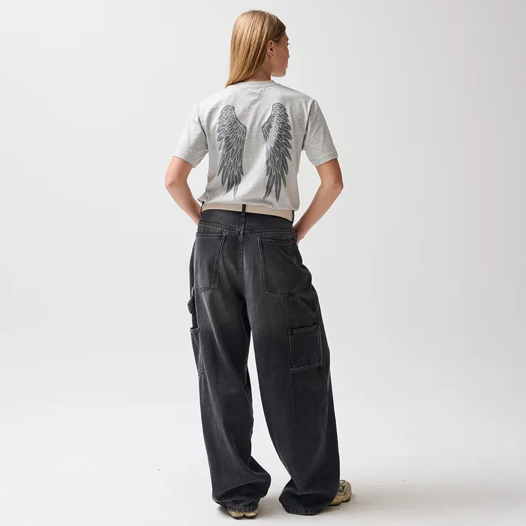 Szara koszulka basic z bawełny czesanej NOWEAR