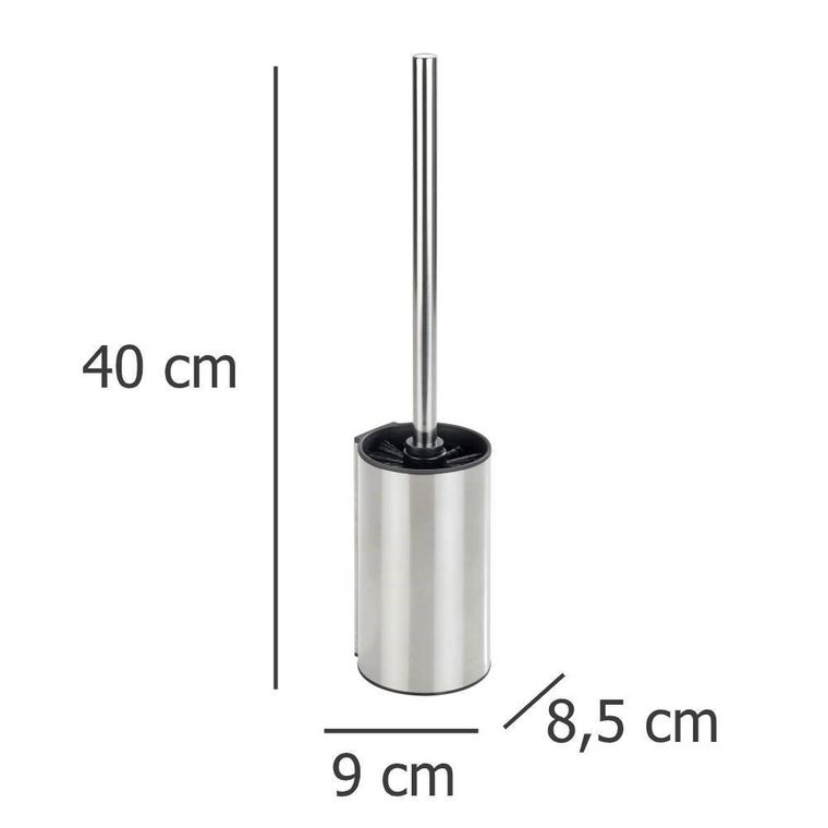 Szczotka do WC, z pojemnikiem ze stali chromowanej, Detroit