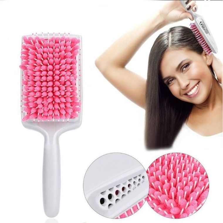 Szczotka do włosów z włosiem z mikrowłókna - różowa