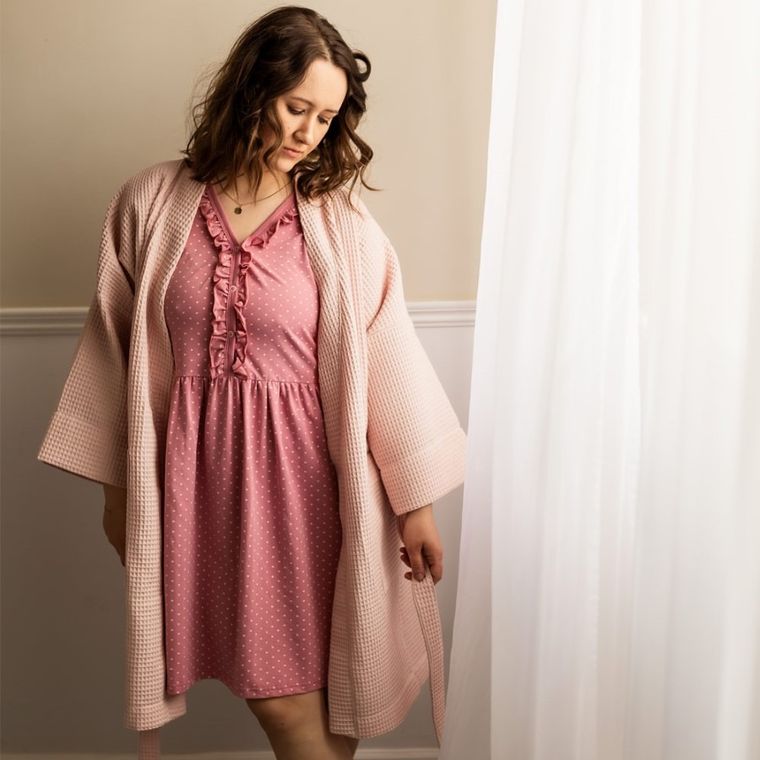 Szlafrok damski, różowy, Eevi