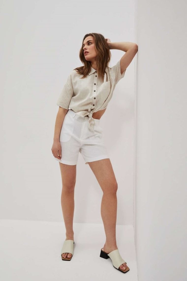 Szorty damskie, białe, Moodo