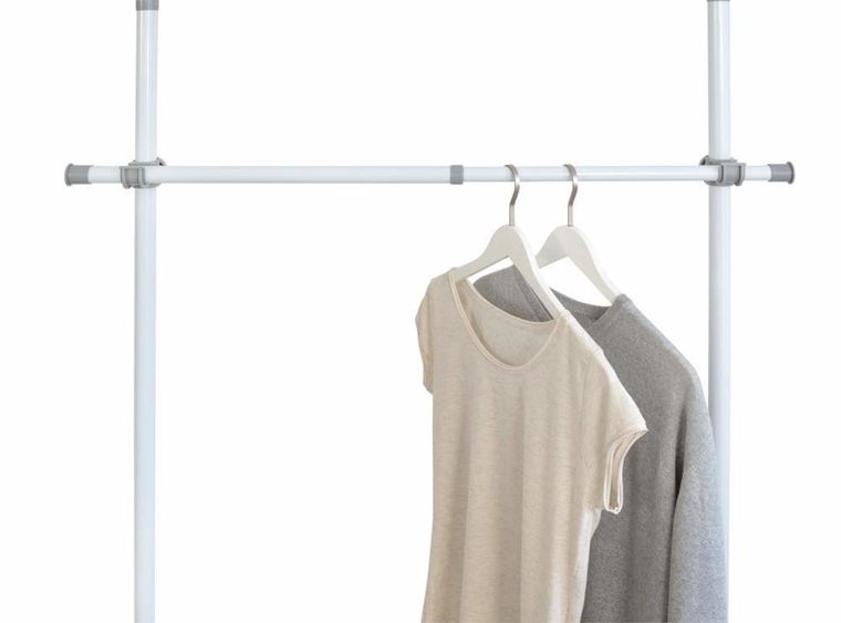 Szyna do garderoby, drążek do ubrań, Herkules 2 szt., 75-120 cm