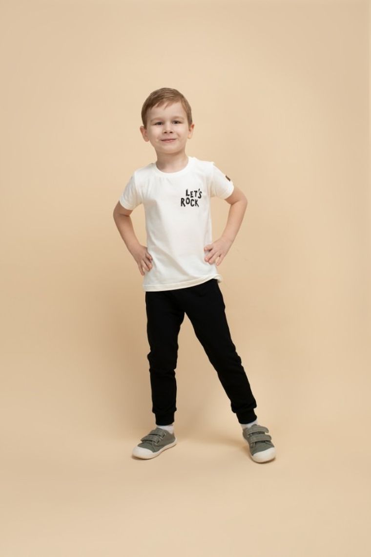 T-shirt chłopięcy, ecru, Pinokio