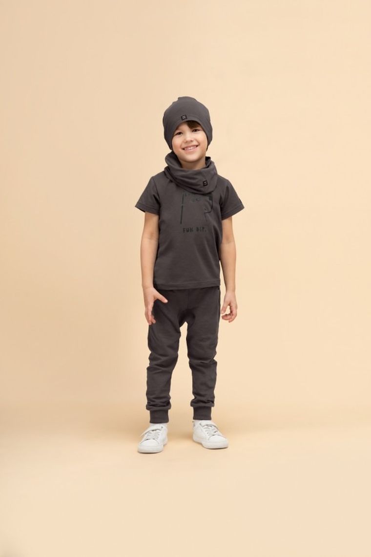 T-shirt chłopięcy, grafitowy, Pinokio