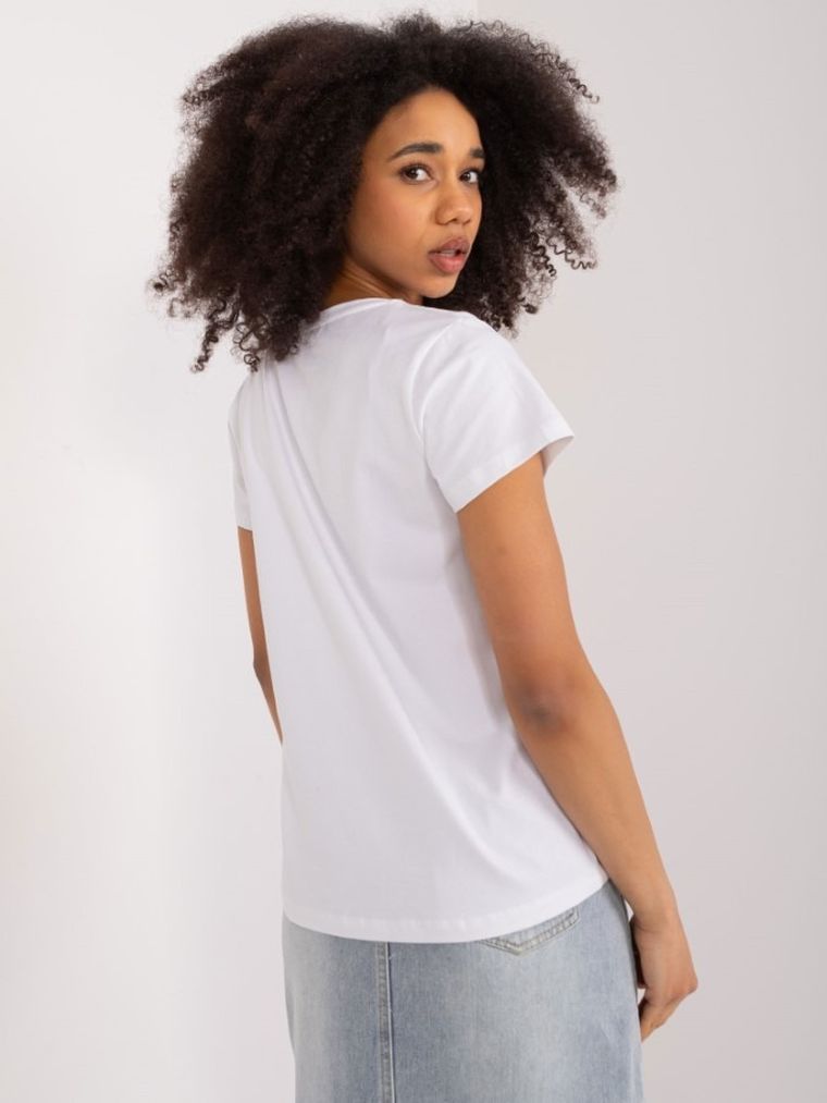 T-shirt damski, biały, Basic Feel Good