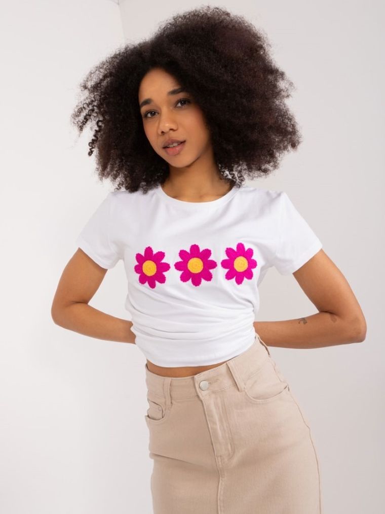 T-shirt damski, biały, Basic Feel Good