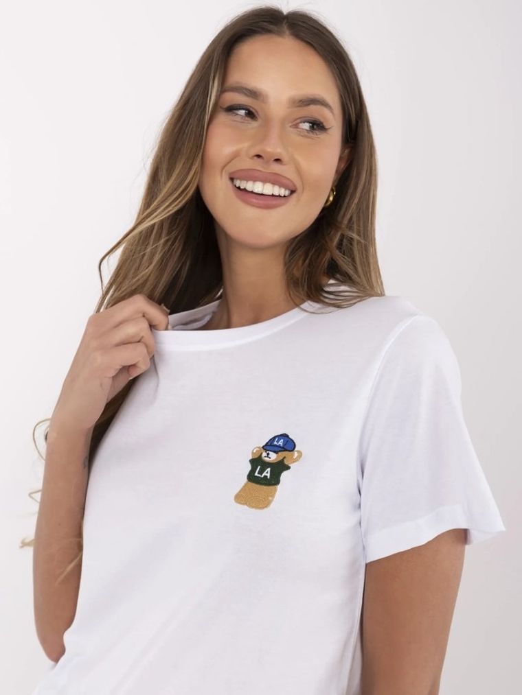 T-shirt damski, biały, Calimera