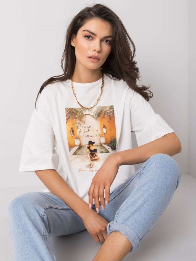 T-shirt damski, biały, Pepper & Mint