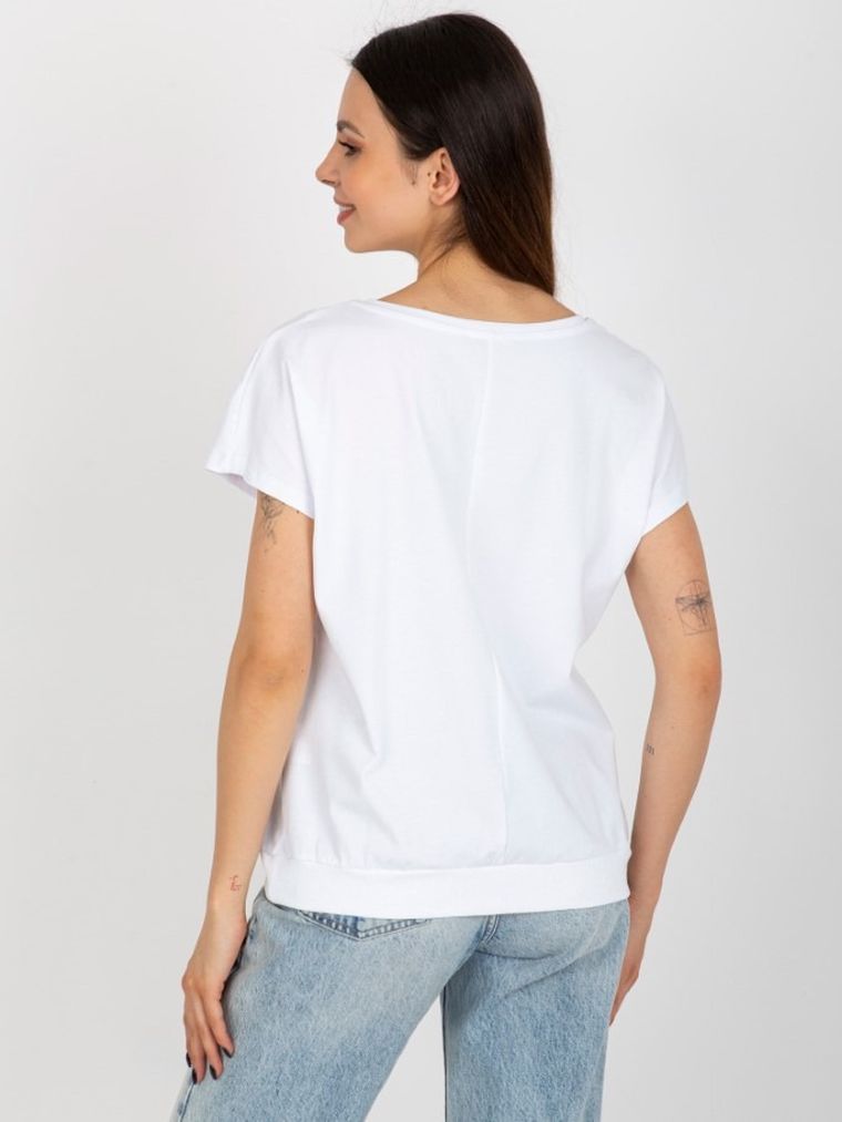 T-shirt damski, biały, Rue Paris