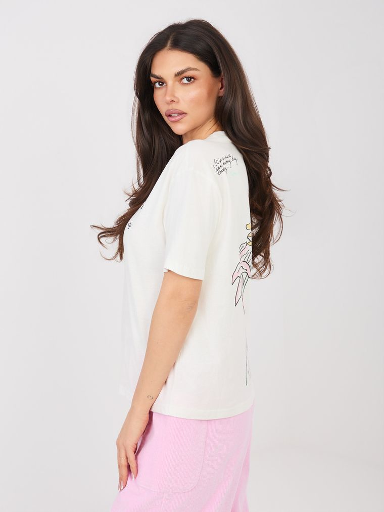 T-shirt damski, biały, Sublevel