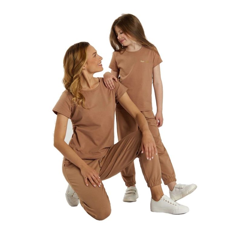 T-shirt damski, brązowy, Golden Queen