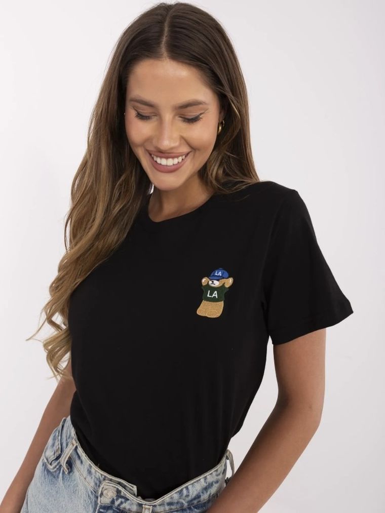 T-shirt damski, czarny, Calimera