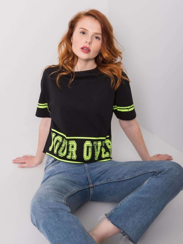 T-shirt damski, czarny, H&B