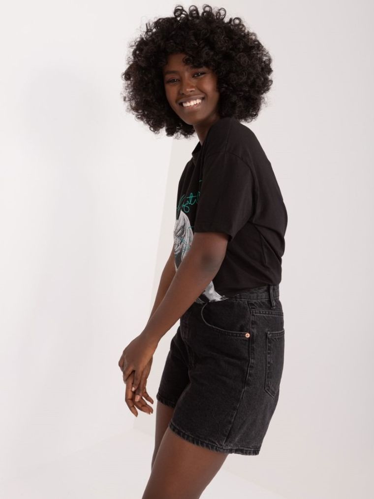 T-shirt damski, czarny, Mint