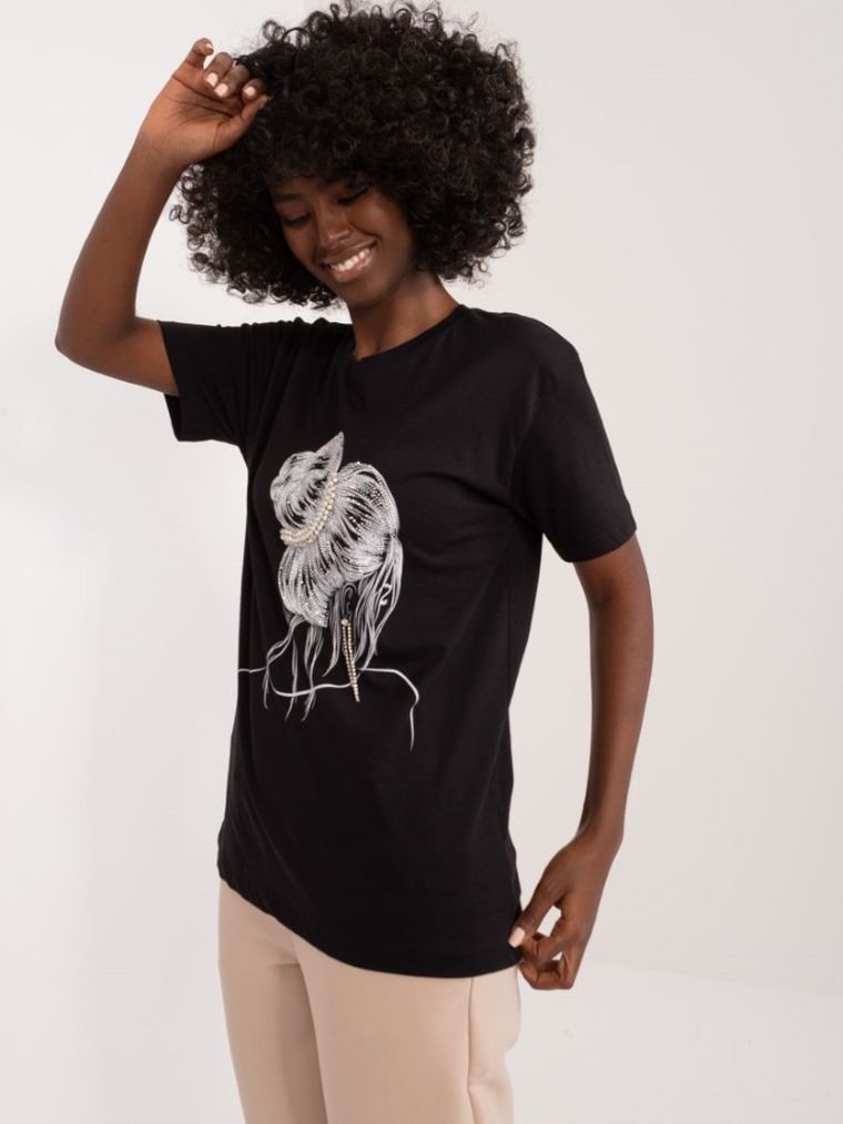 T-shirt damski, czarny, Mint