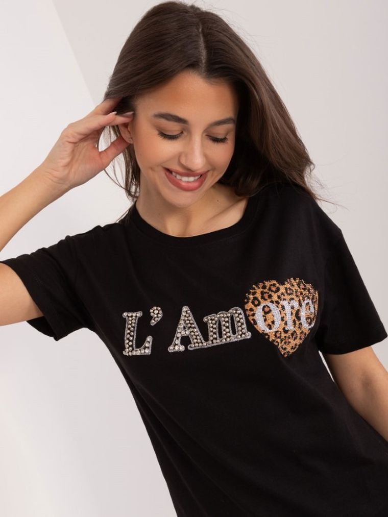 T-shirt damski, czarny, Mint