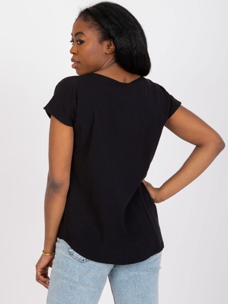 T-shirt damski, czarny, Sublevel